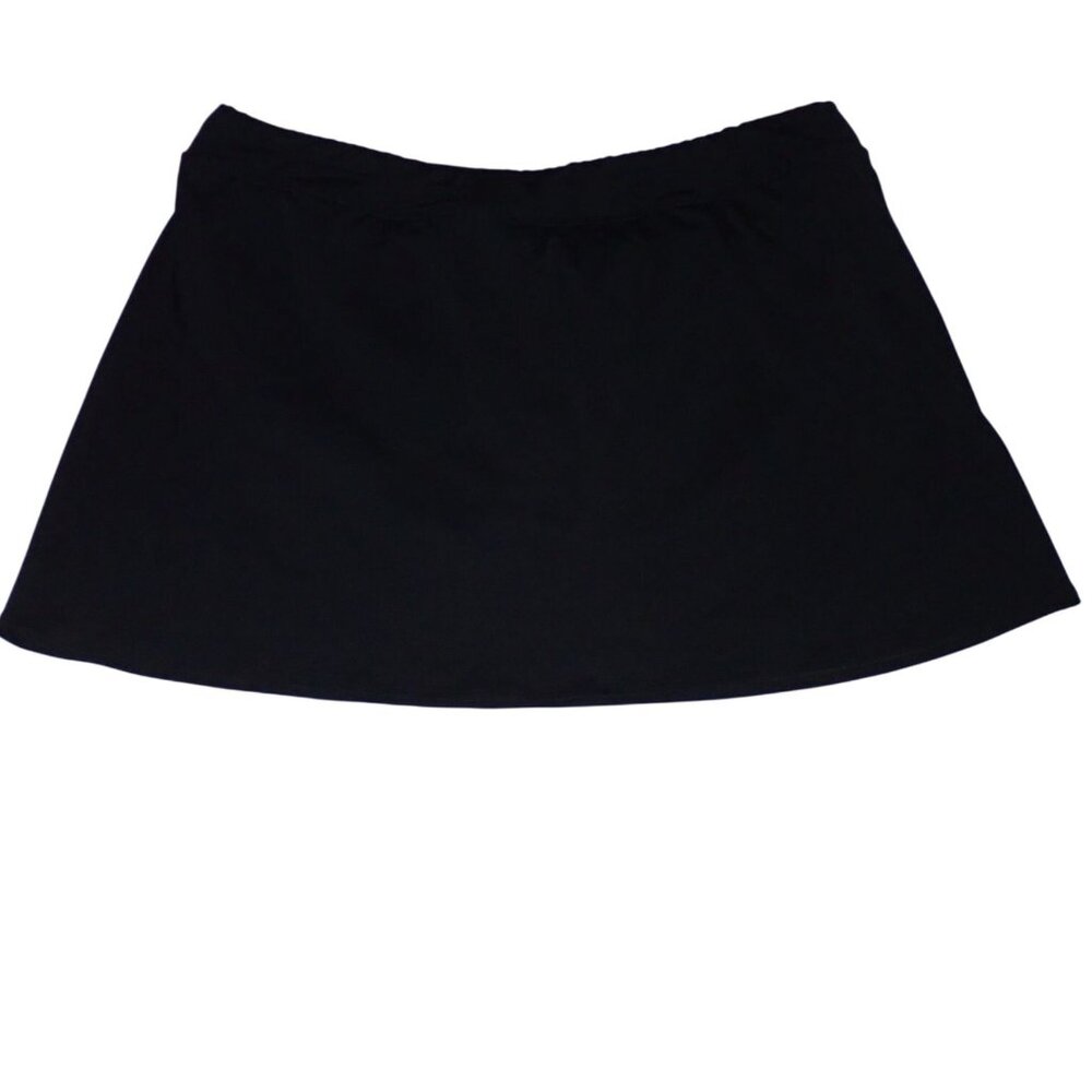 Lands' End Swim Skirt Skort‎ Women 16 Black Modest Casual Classic